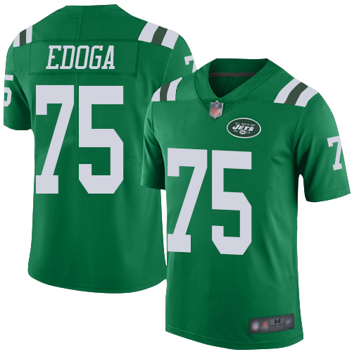 New York Jets Limited Green Youth Chuma Edoga Jersey NFL Football #75 Rush Vapor Untouchable